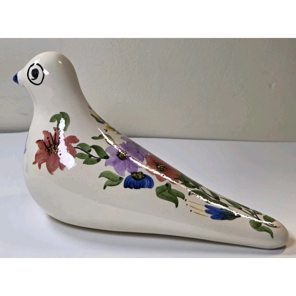 Vintage Signed Mexican Tonala Pottery Partridge Bird Figurine Hand Painted - Picture 3 of 6